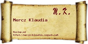 Mercz Klaudia névjegykártya